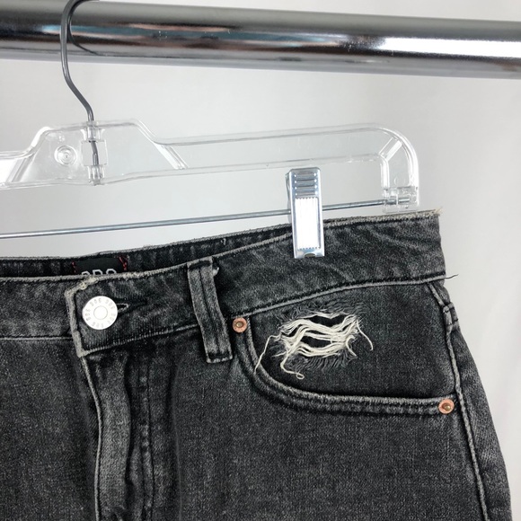 BBG UO Charcoal Denim Raw Edge Mini Skirt - Picture 3 of 5